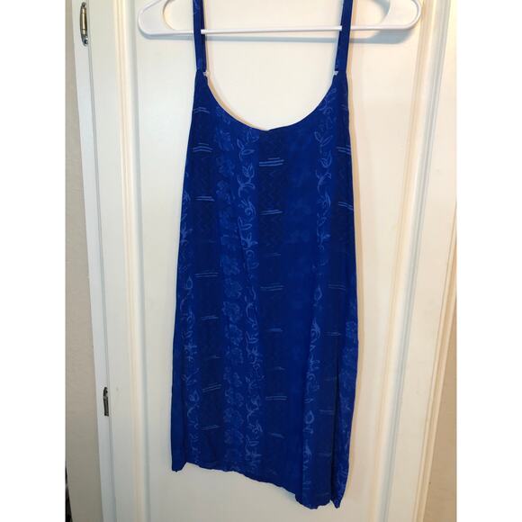 Far Away tropical floral print blue dress, size Small - Picture 3 of 5